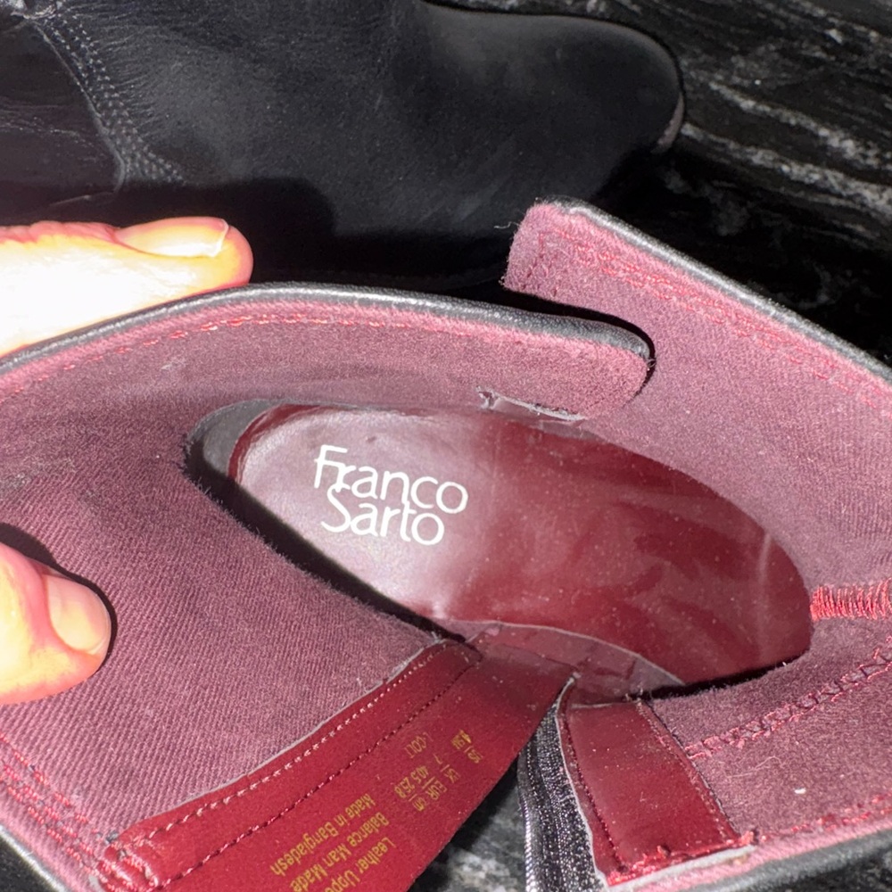 Women's Franco Sarto Black Ankle Boots - Picture 3 of 4